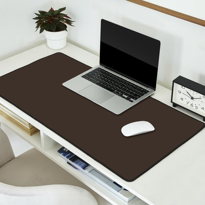 Mocha Brown Solid Color Desk Mat Gallery Image 2