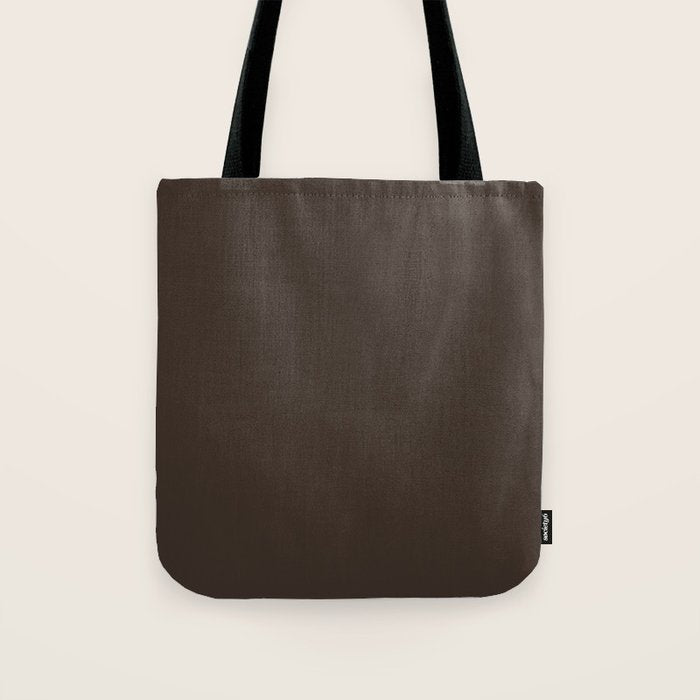 Mocha Brown Solid Color Tote Bag Gallery Image 1