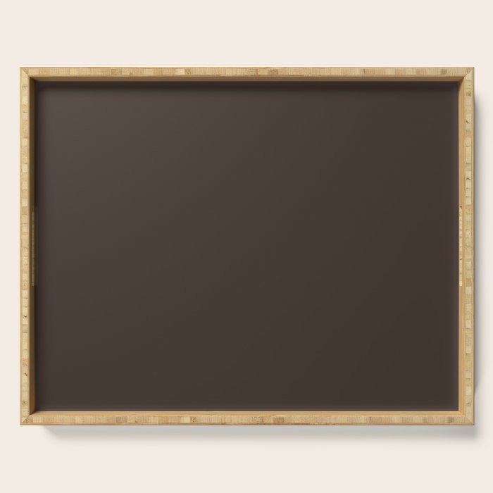 Mocha Brown Solid Color Serving Tray Gallery Image 1