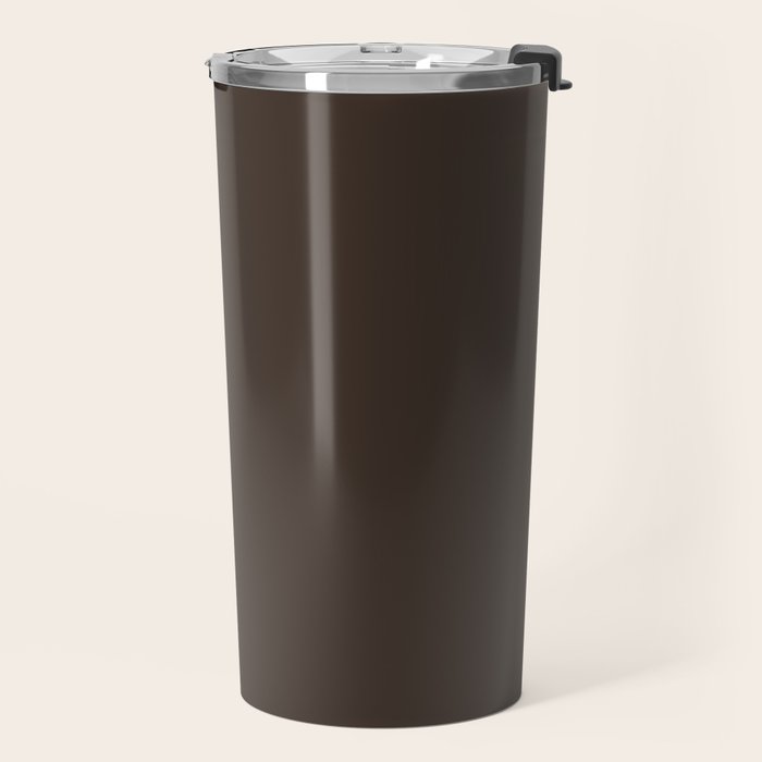 Mocha Brown Solid Color Travel Mug Gallery Image 2