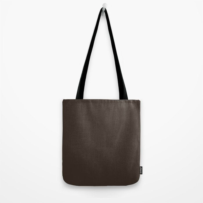 Mocha Brown Solid Color Tote Bag Gallery Image 2