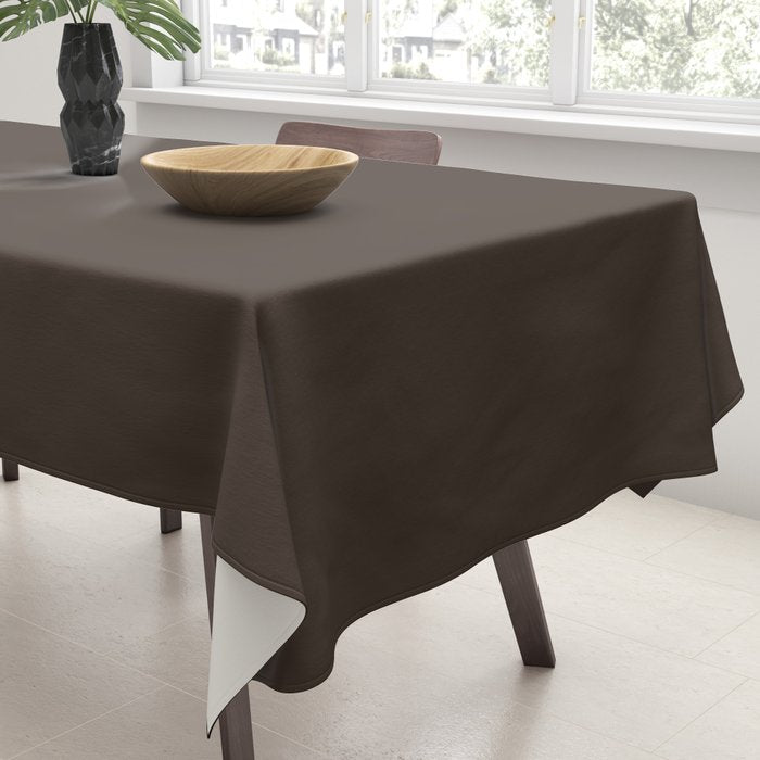 Mocha Brown Solid Color Tablecloth Gallery Image 3