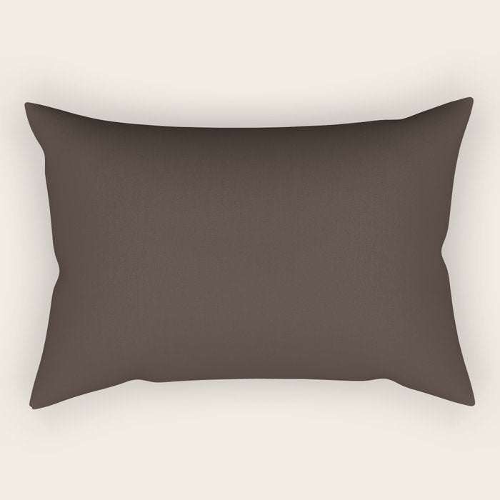 Mocha Brown Solid Color Rectangular Pillow Gallery Image 1