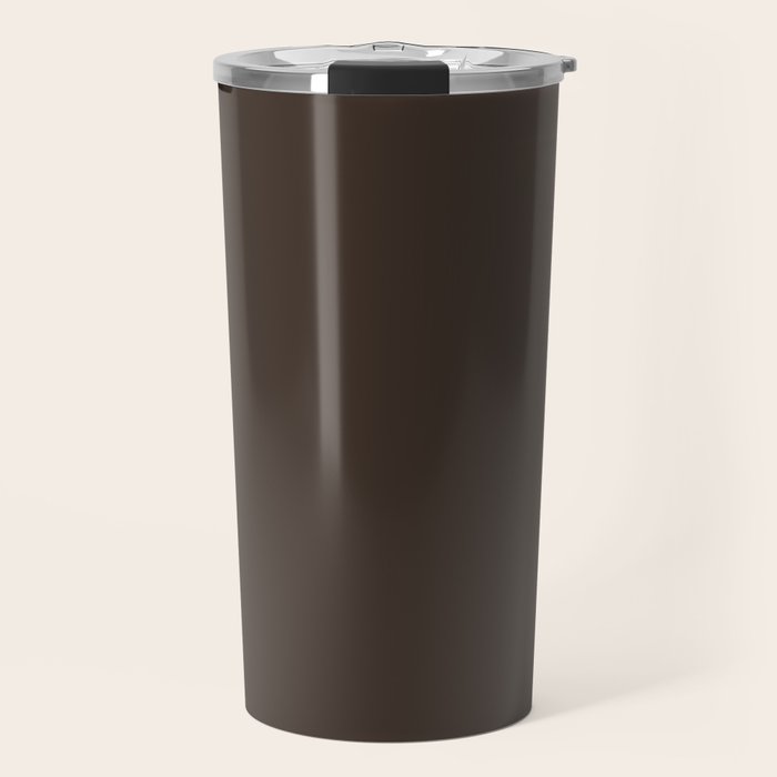 Mocha Brown Solid Color Travel Mug Gallery Image 1