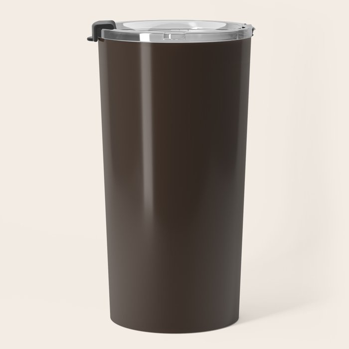 Mocha Brown Solid Color Travel Mug Gallery Image 3