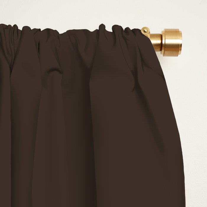 Mocha Brown Solid Color Window Curtain Gallery Image 2