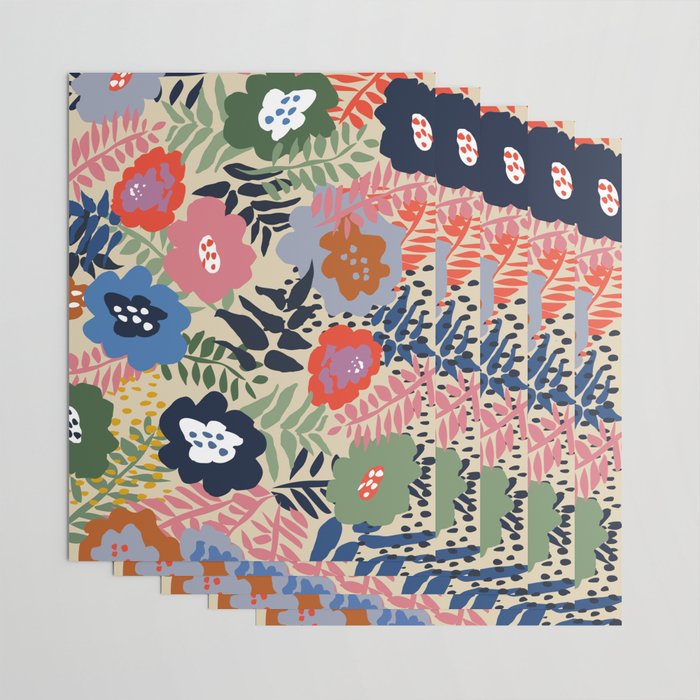 Maximalist floral shapes pattern Wrapping Paper Gallery Image 3