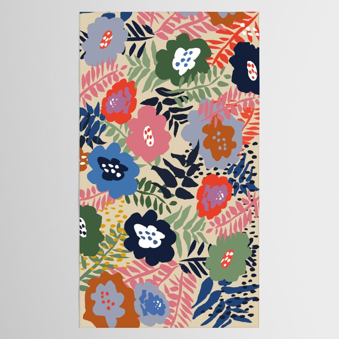 Maximalist floral shapes pattern Tablecloth Gallery Image 2