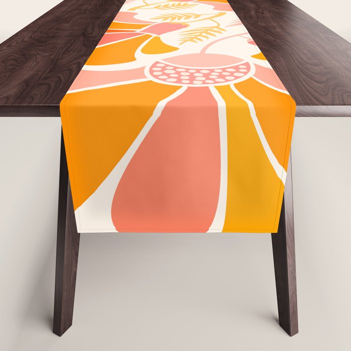 Sunny Flowers Floral Illustration Table Runner Gallery Image 1