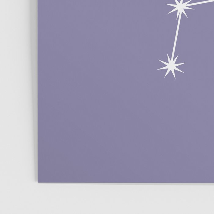 Libra Zodiac Star Constellation Line Art Lavender Purple Poster Gallery Image 3