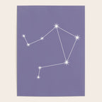 Libra Zodiac Star Constellation Line Art Lavender Purple Poster Gallery Image 4