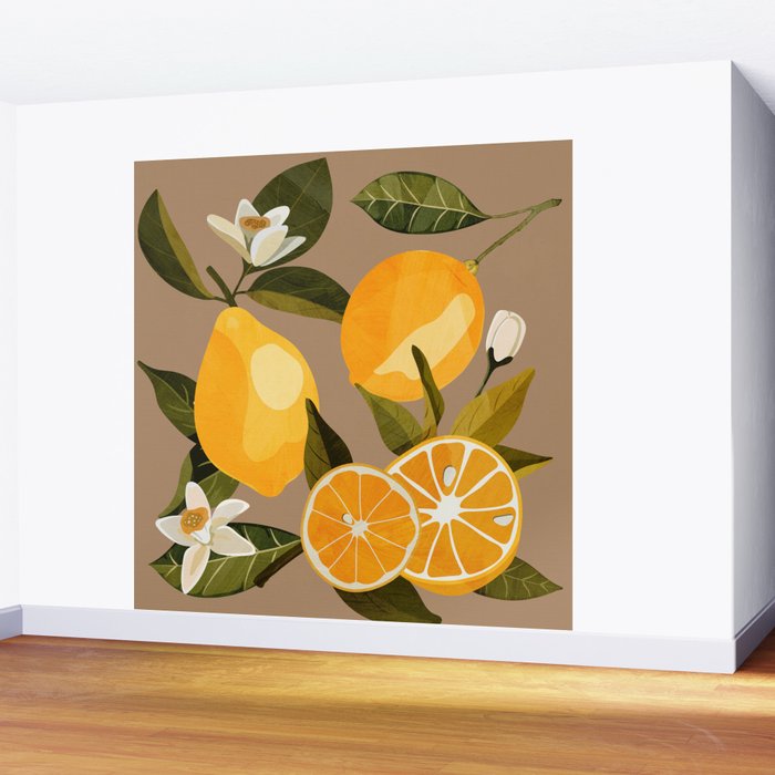 Lemons Botanical Art 2 Wall Mural Gallery Image 2