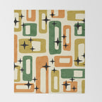 Retro Mid Century Modern Abstract Pattern 231 Autumn Throw Blanket Gallery Image 2