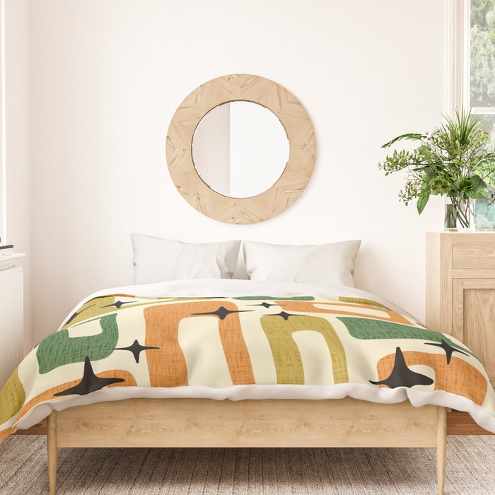 Retro Mid Century Modern Abstract Pattern 231 Autumn Duvet Cover Gallery Image 3
