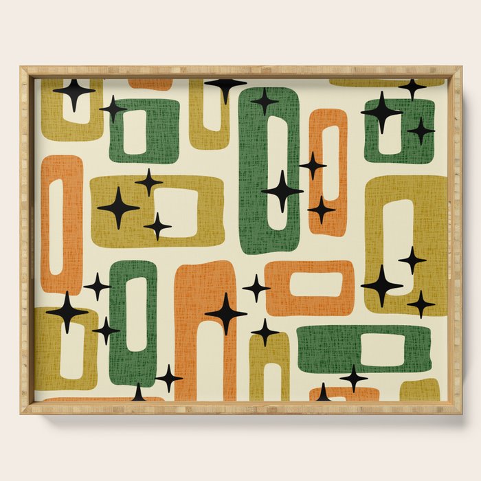 Retro Mid Century Modern Abstract Pattern 231 Autumn Serving Tray Gallery Image 1
