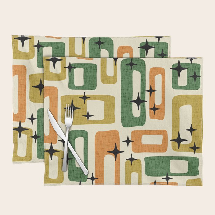 Retro Mid Century Modern Abstract Pattern 231 Autumn Placemat Gallery Image 1
