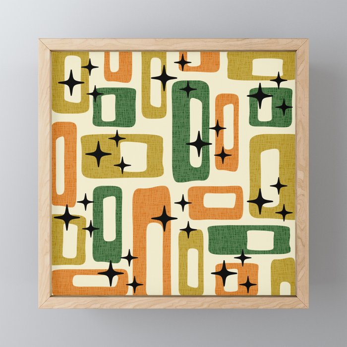 Retro Mid Century Modern Abstract Pattern 231 Autumn Mini Art Print Gallery Image 1