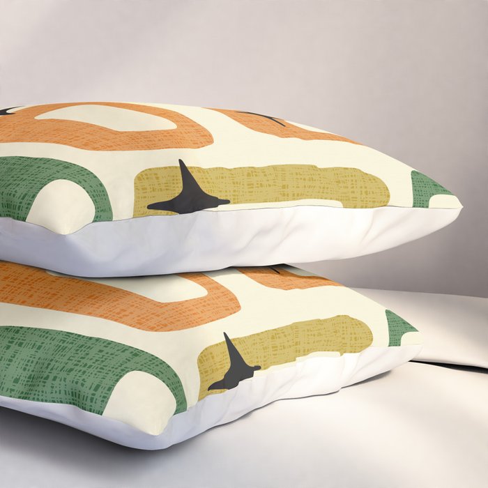 Retro Mid Century Modern Abstract Pattern 231 Autumn Pillow Sham Gallery Image 3