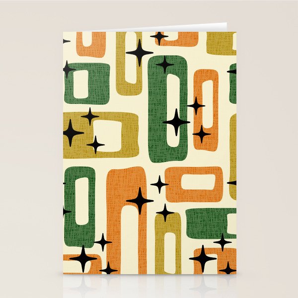 Retro Mid Century Modern Abstract Pattern 231 Autumn Stationery Card Gallery Image 2