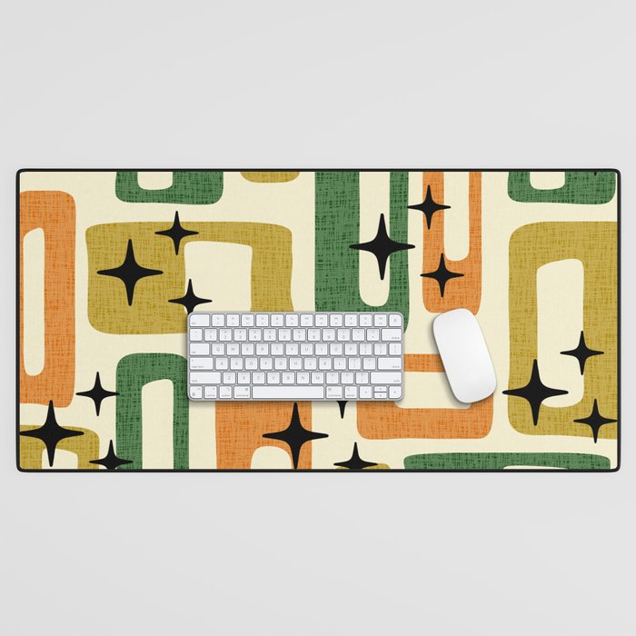 Retro Mid Century Modern Abstract Pattern 231 Autumn Desk Mat Gallery Image 1