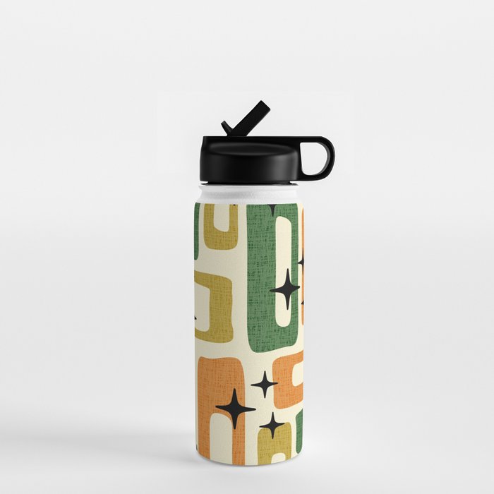 Retro Mid Century Modern Abstract Pattern 231 Autumn Water Bottle Gallery Image 1