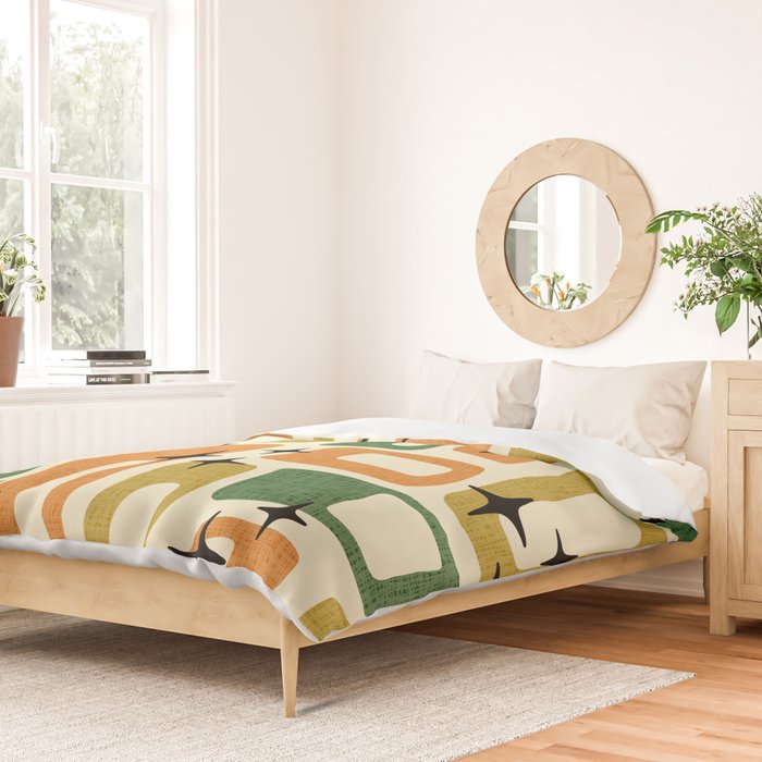Retro Mid Century Modern Abstract Pattern 231 Autumn Duvet Cover Gallery Image 2