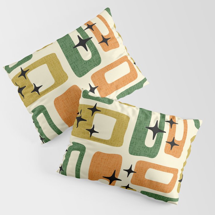 Retro Mid Century Modern Abstract Pattern 231 Autumn Pillow Sham Gallery Image 1
