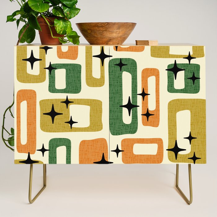 Retro Mid Century Modern Abstract Pattern 231 Autumn Credenza Gallery Image 1