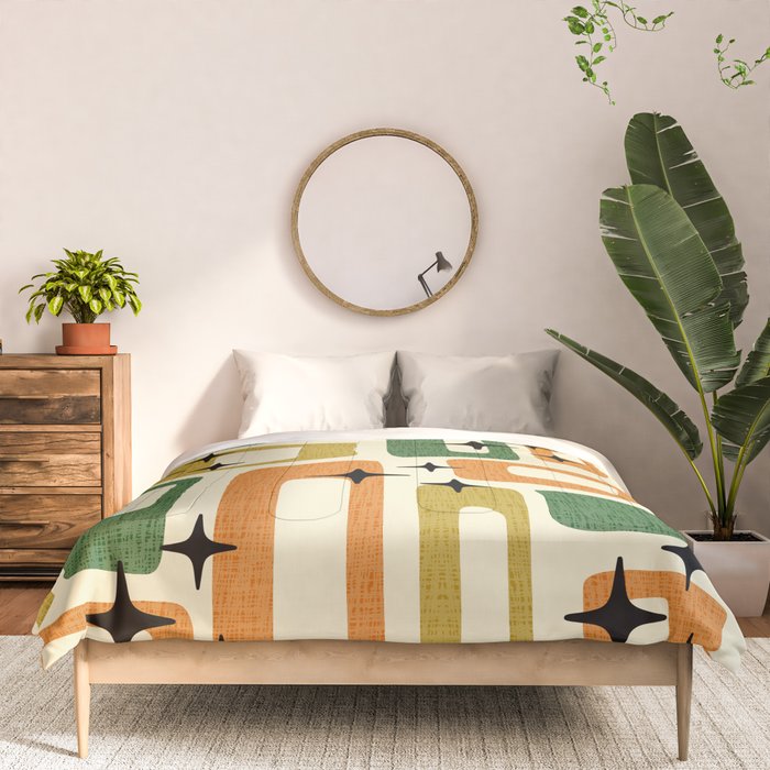 Retro Mid Century Modern Abstract Pattern 231 Autumn Comforter Gallery Image 3