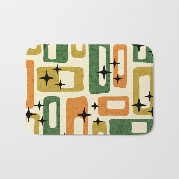 Retro Mid Century Modern Abstract Pattern 231 Autumn Bath Mat Gallery Image 1