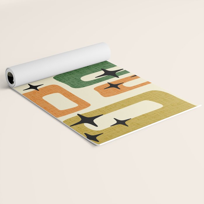 Retro Mid Century Modern Abstract Pattern 231 Autumn Yoga Mat Gallery Image 2