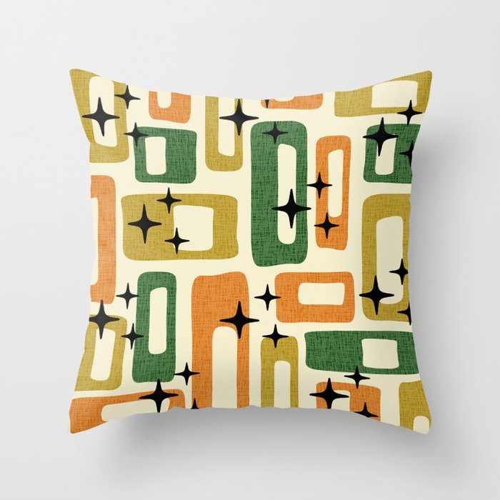 Retro Mid Century Modern Abstract Pattern 231 Autumn Throw Pillow Gallery Image 6
