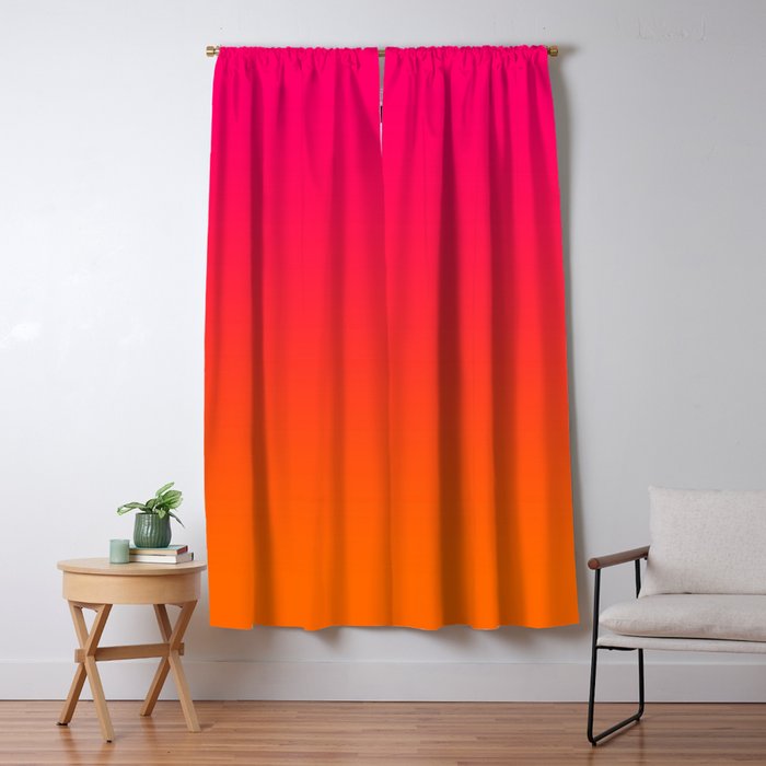 Bright Pink and Orange Ombre Window Curtain Gallery Image 5