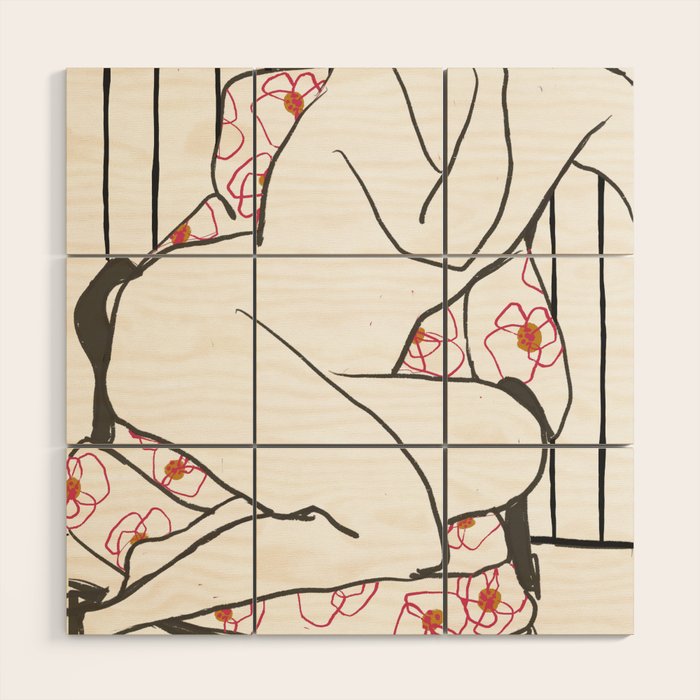 Lounging Nude Wood Wall Art Gallery Image 1