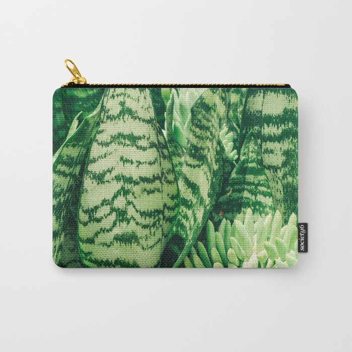 Succulents and Sansevieria houseplant botanical leaf photograph Carry All Pouch Gallery Image 1