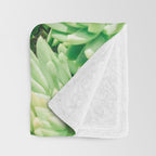 Succulents and Sansevieria houseplant botanical leaf photograph Throw Blanket Gallery Image 3