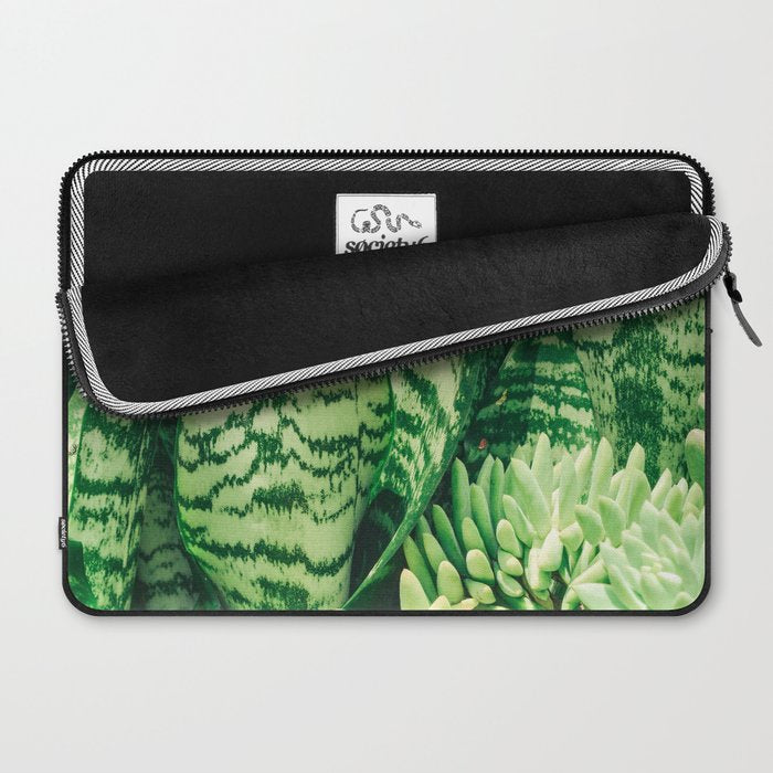 Succulents and Sansevieria houseplant botanical leaf photograph Laptop Sleeve Gallery Image 2
