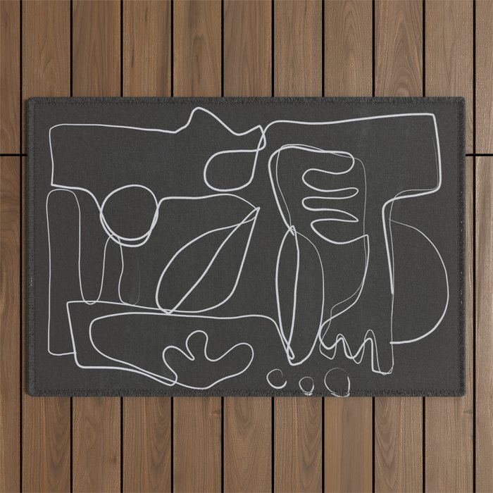 Abstract line art 10/2 Outdoor Rug Gallery Image 1