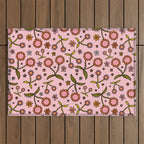Cherry Flower Print Outdoor Rug Gallery Image 1