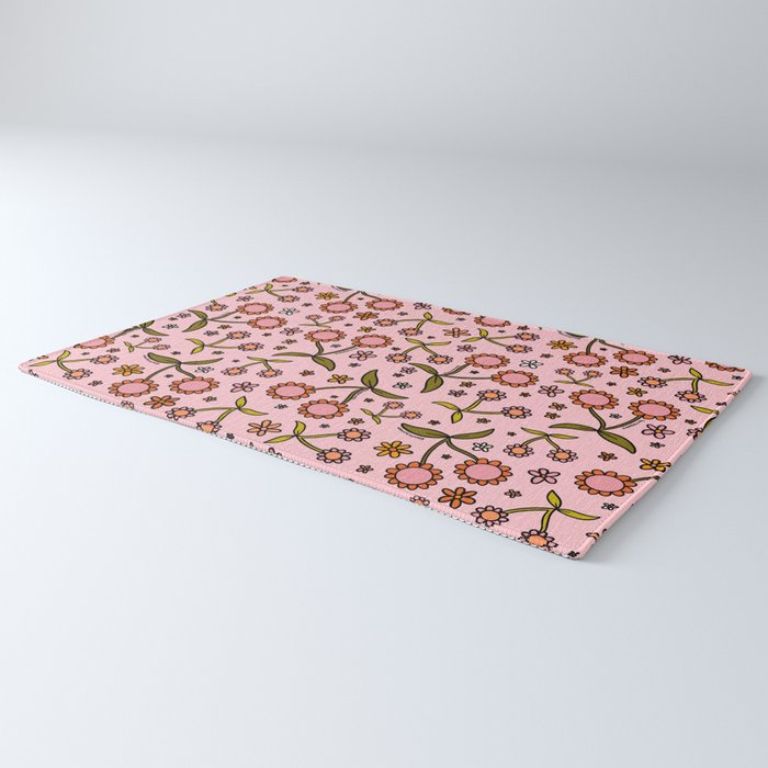 Cherry Flower Print Rug Gallery Image 3