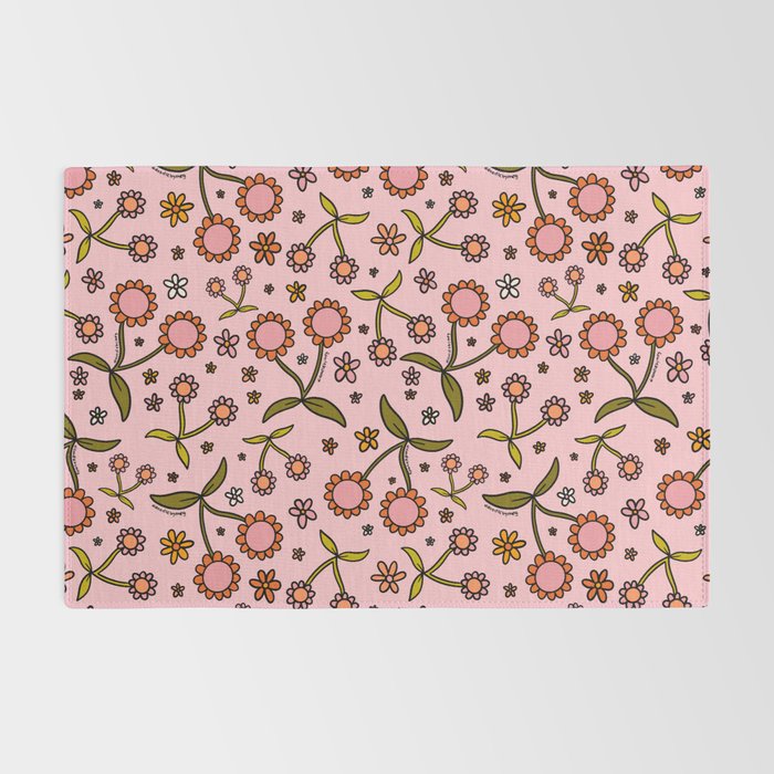 Cherry Flower Print Rug Gallery Image 2