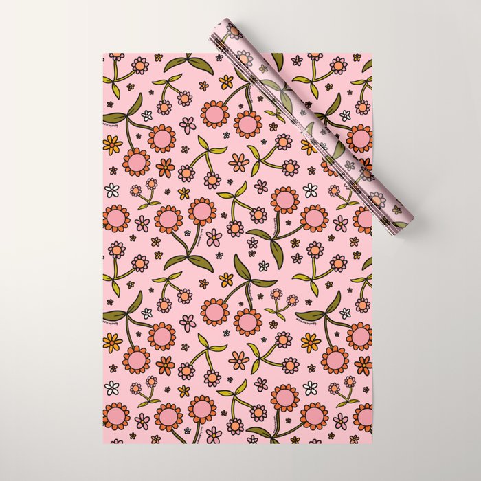 Cherry Flower Print Wrapping Paper Gallery Image 1