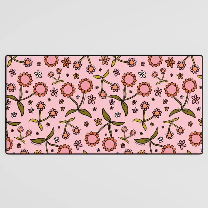 Cherry Flower Print Desk Mat Gallery Image 3