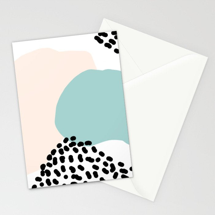 Modern Minimalistic shapes- blue Stationery Card Gallery Image 2