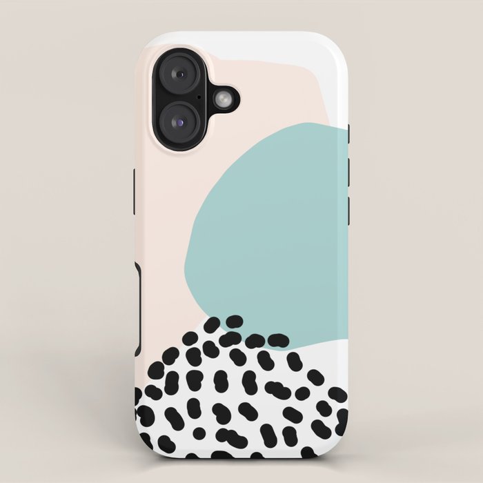 Modern Minimalistic shapes- blue iPhone Case Gallery Image 1