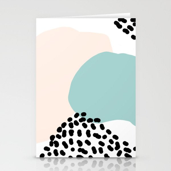 Modern Minimalistic shapes- blue Stationery Card Gallery Image 1