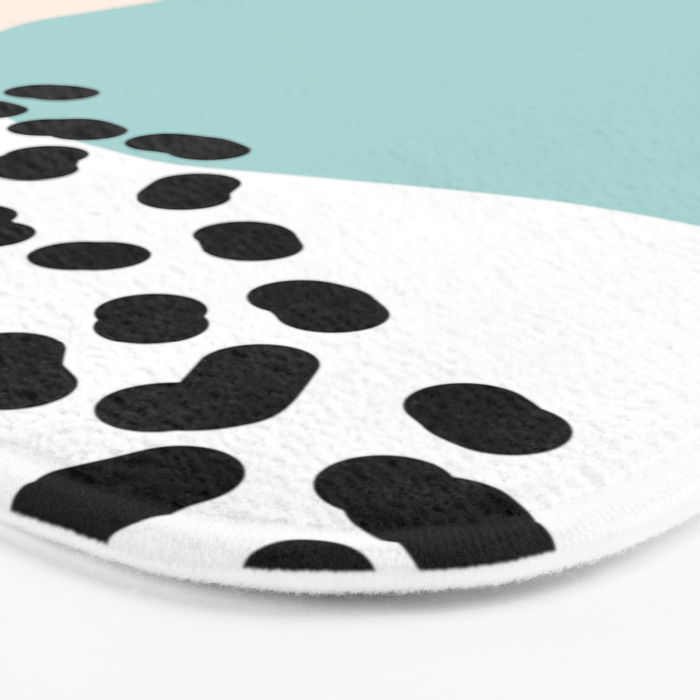 Modern Minimalistic shapes- blue Bath Mat Gallery Image 3