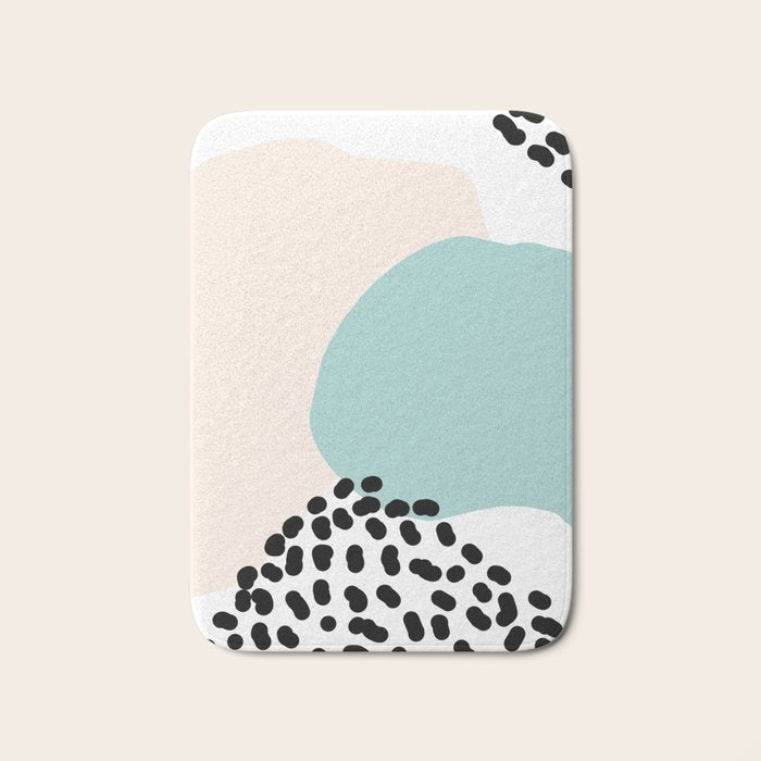 Modern Minimalistic shapes- blue Bath Mat Gallery Image 1