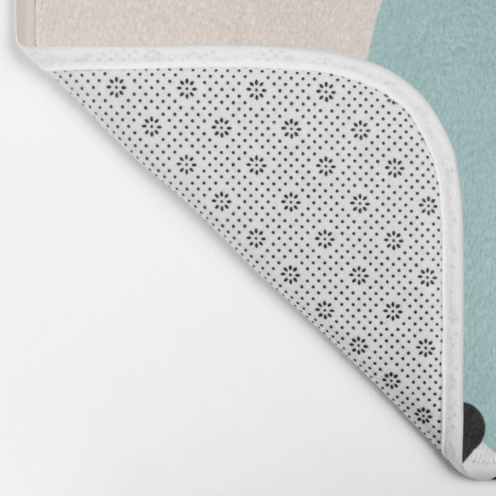 Modern Minimalistic shapes- blue Bath Mat Gallery Image 2