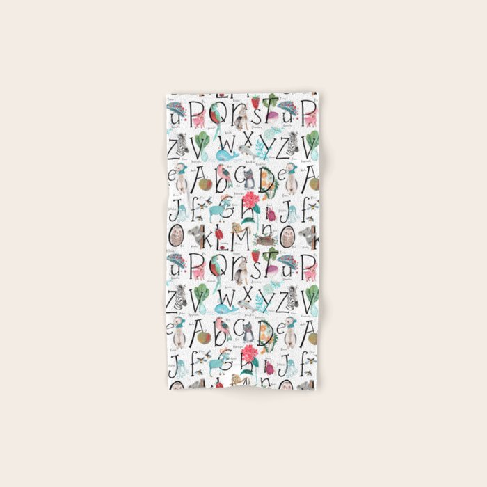 Animal kids ABC alphabet  Bath Towel Gallery Image 1